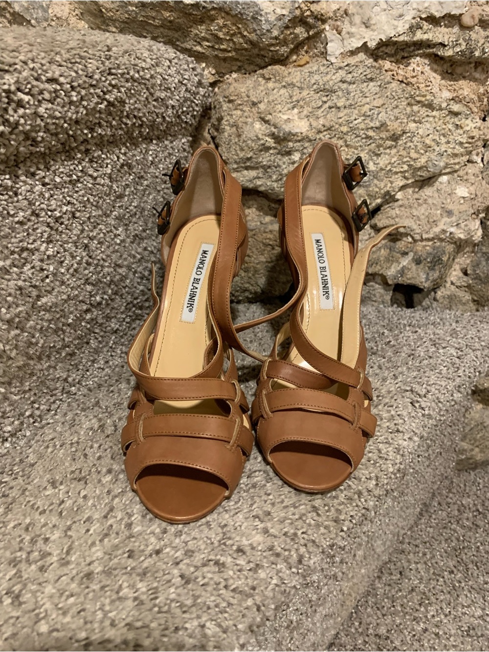 Manolo Blahnik Brown Leather Strappy Heels Size 36 (US 6)
